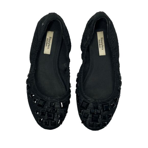 Simply Vera Wang Flats with black gems - Size 7.5 - Picture 2 of 8
